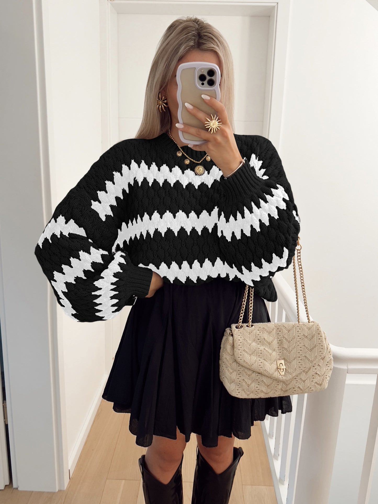 Oversized Striped Knit Sweater | Pullover for Women | noémi
