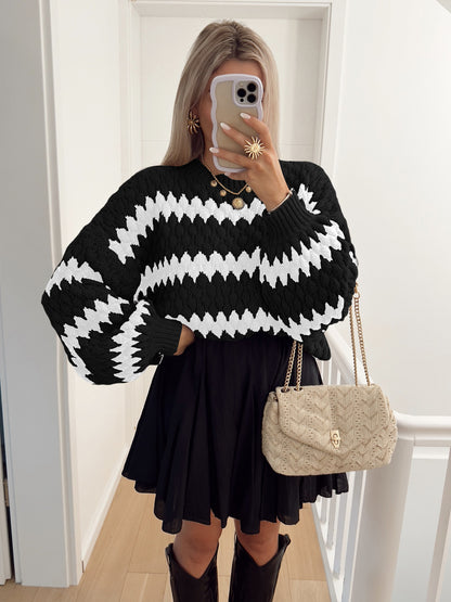 Oversized Striped Knit Sweater | Pullover for Women | noémi
