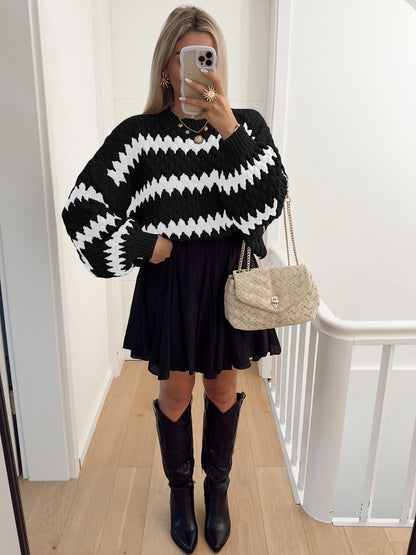 Oversized Striped Knit Sweater | Pullover for Women | noémi