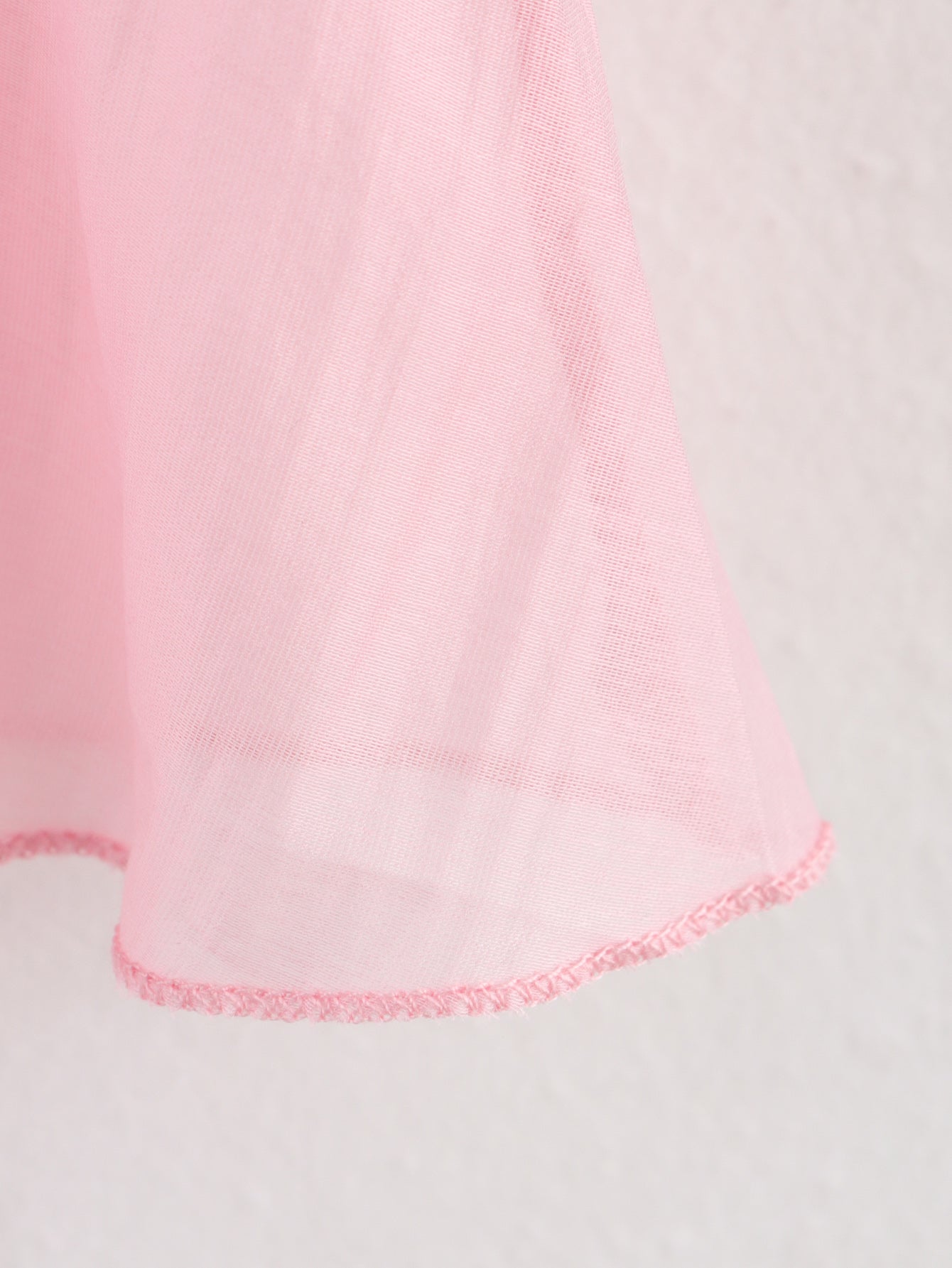 Summer Pink Chiffon Layered VNeck Ruffle Top | Tencel Cotton Blend | noémi