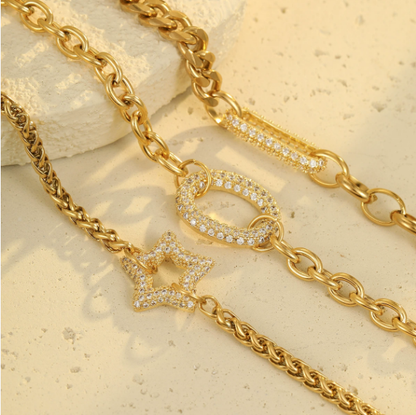 Womens Star & Chain Bracelet | Stainless Steel | noémi