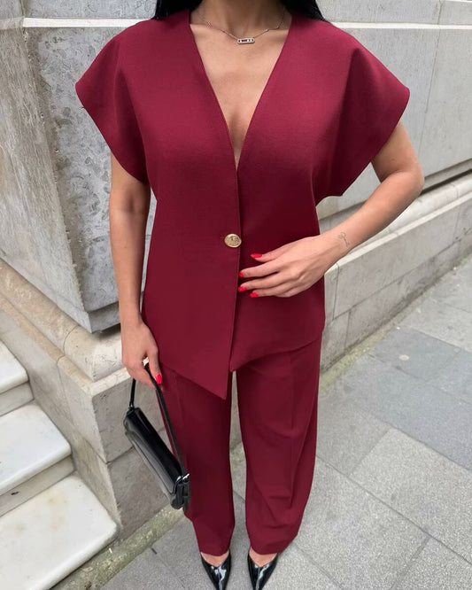 Womens Loose Fit Casual Blazer & Trousers Set | noémi