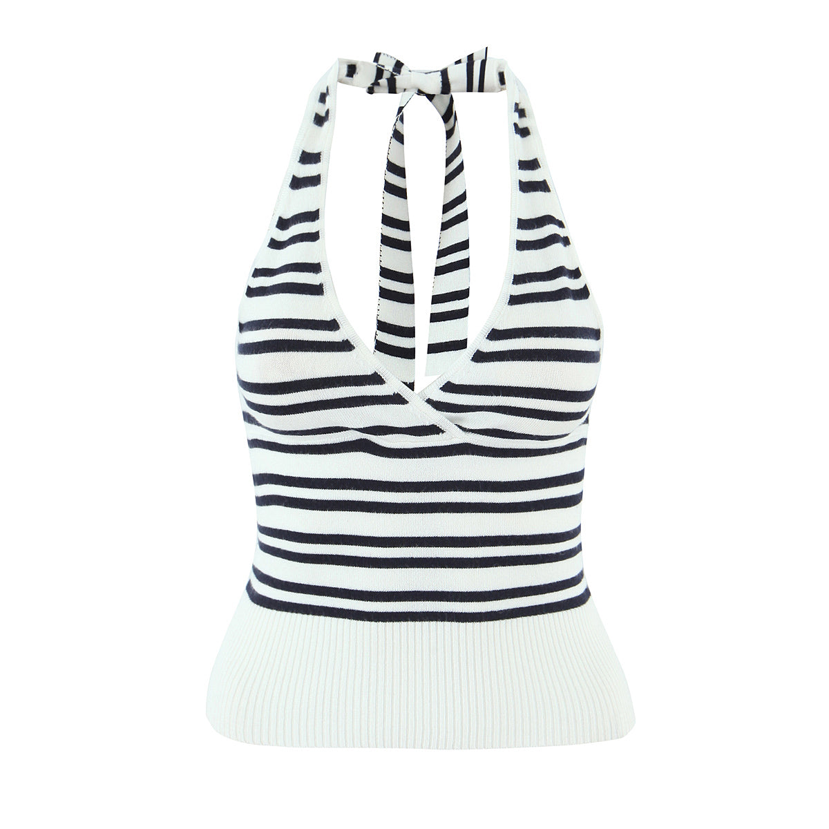 Womens Striped Three Piece Set | Slim Fit Knit Cardigan, Bootcut Trousers & Hooded Top | noémi
