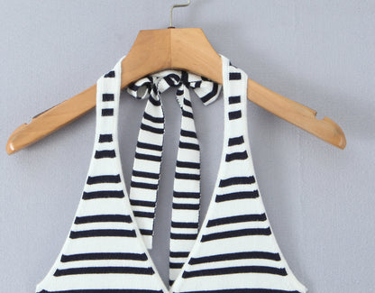 Womens Striped Three Piece Set | Slim Fit Knit Cardigan, Bootcut Trousers & Hooded Top | noémi