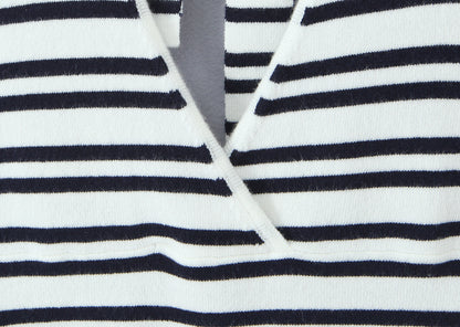 Womens Striped Three Piece Set | Slim Fit Knit Cardigan, Bootcut Trousers & Hooded Top | noémi