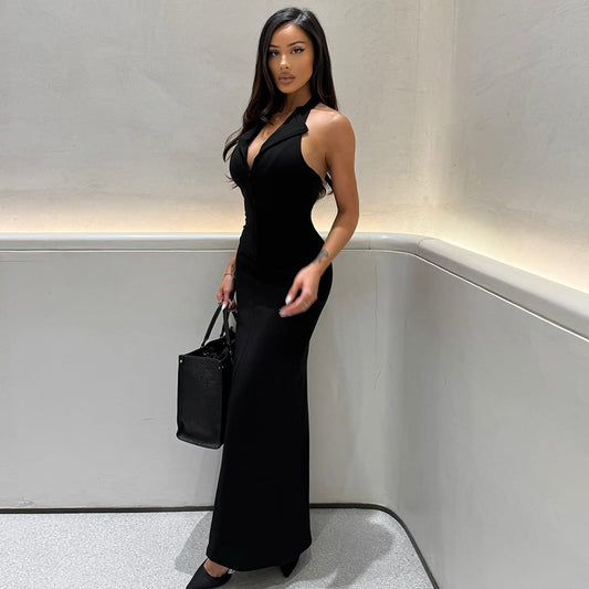 Backless Slim Fit VNeck One Step Hip Dress | noémi
