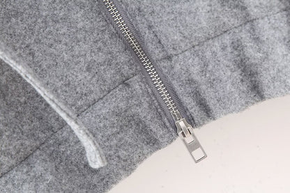 Womens Hooded Zipper Crop Sweater | Long Sleeves | noémi