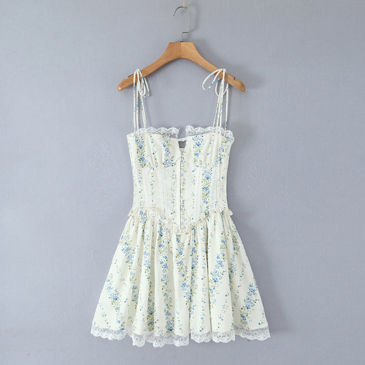 Womens Printed Lace Patchwork Bodycon Dress | Slim Fit Waist Detail | noémi