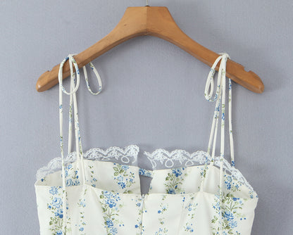 Womens Printed Lace Patchwork Bodycon Dress | Slim Fit Waist Detail | noémi