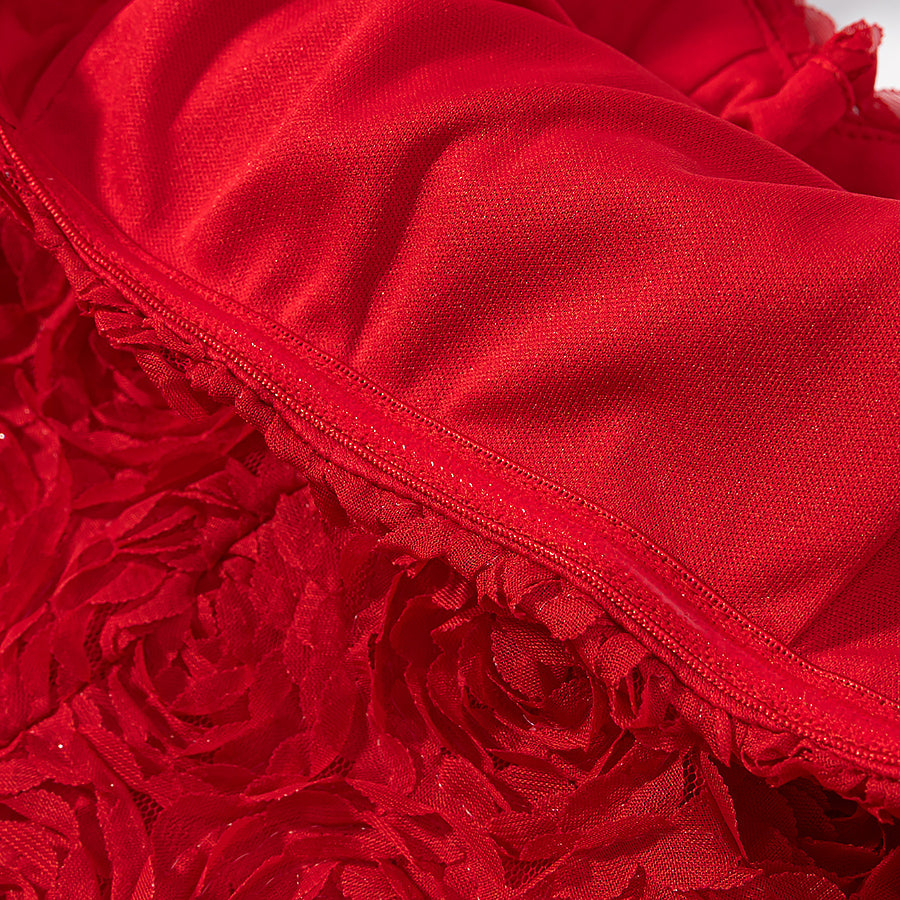 Womens Tube Top & Straight Leg Trousers Set | Draped Red Two Piece Outfit | noémi