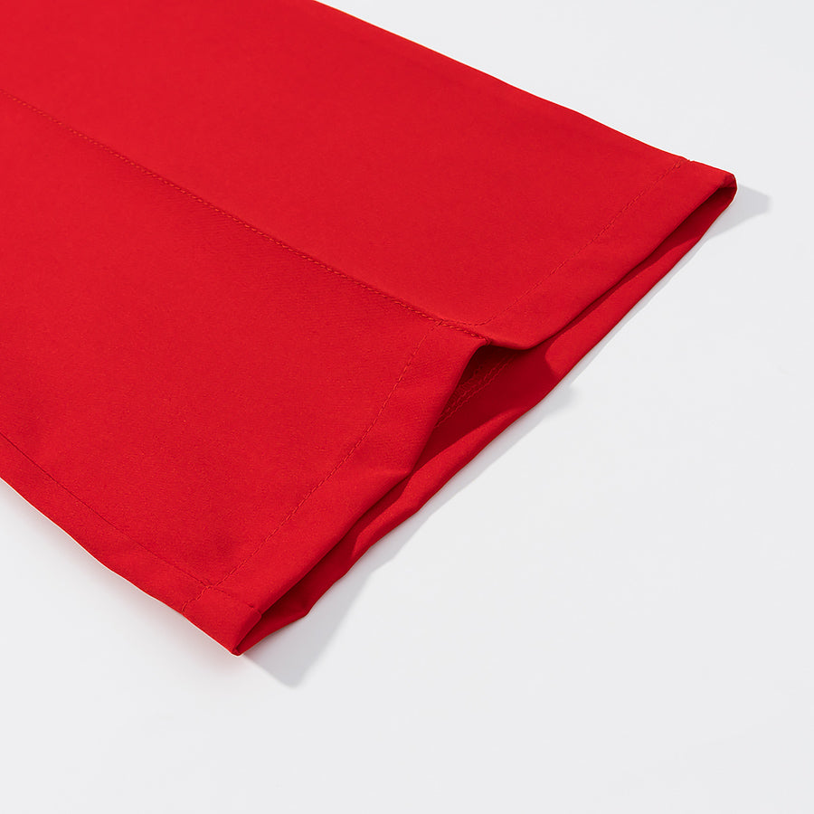 Womens Tube Top & Straight Leg Trousers Set | Draped Red Two Piece Outfit | noémi