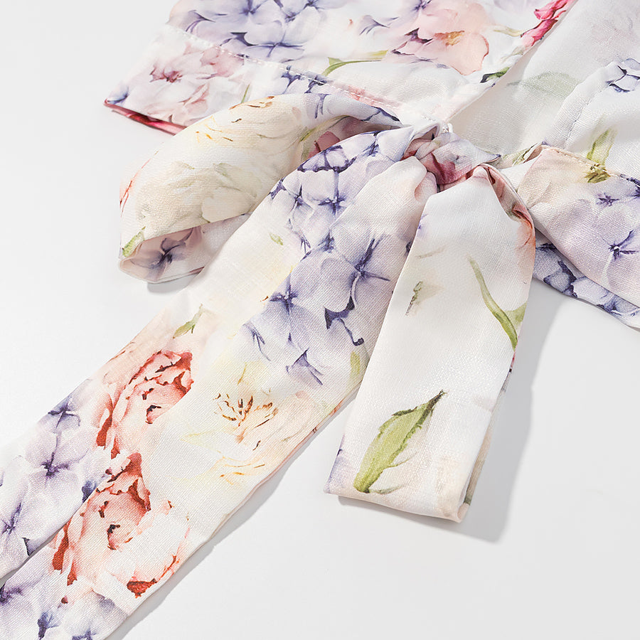 Floral Two Piece Set | Sleeveless Halter Crop Top & Ruffled Mini Skirt | noémi