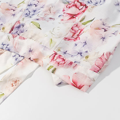 Floral Two Piece Set | Sleeveless Halter Crop Top & Ruffled Mini Skirt | noémi