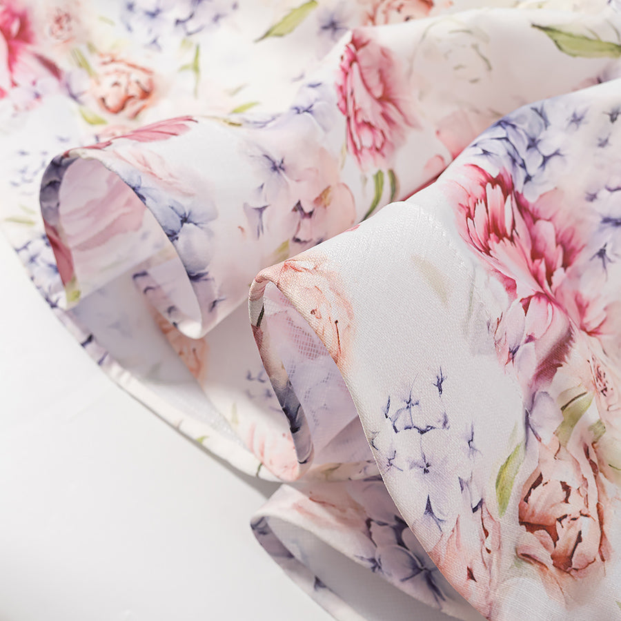Floral Two Piece Set | Sleeveless Halter Crop Top & Ruffled Mini Skirt | noémi