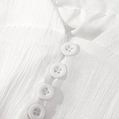 Vintage Deep V Plunge Collared Long Sleeve WaistDefined Short Dress with Bare Back | High Waist Pleated Skirt | noémi