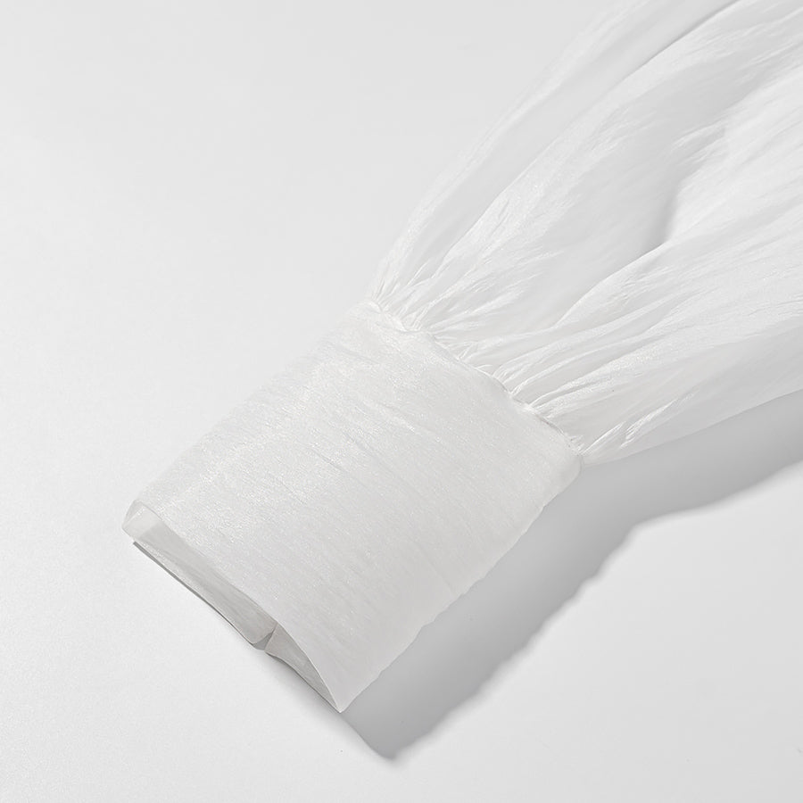 Vintage Deep V Plunge Collared Long Sleeve WaistDefined Short Dress with Bare Back | High Waist Pleated Skirt | noémi