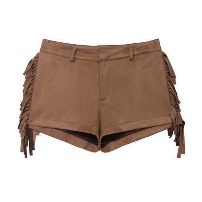 2 Piece Set for Women | Backless Halter Vest & Tassel Fringe Shorts | noémi