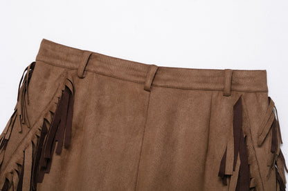 2 Piece Set for Women | Backless Halter Vest & Tassel Fringe Shorts | noémi