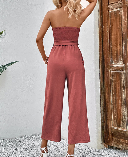 Tube Top Jumpsuit for Women | Wide Leg One Piece Pants | noémi