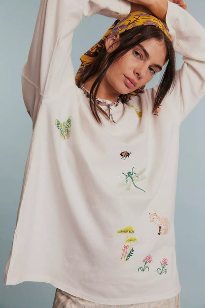 Womens Oversized Embroidered Sweatshirt | noémi