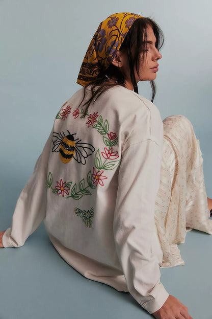 Womens Oversized Embroidered Sweatshirt | noémi