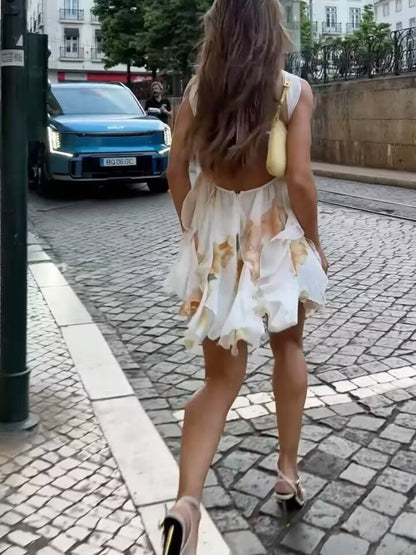 Womens Strapless Short Printed Dress | noémi