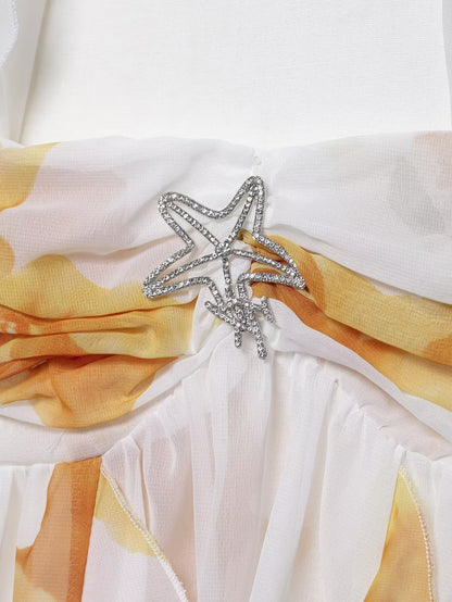 Womens Strapless Short Printed Dress | noémi