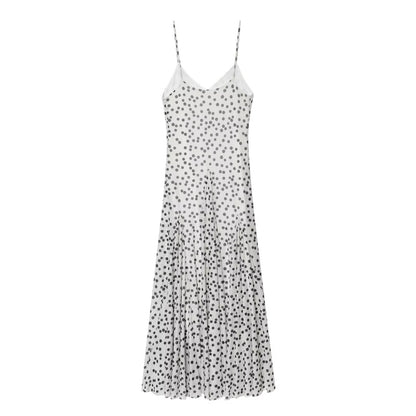 Polka Dot Printed Long Sling Dress For Women | noémi
