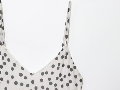 Polka Dot Printed Long Sling Dress For Women | noémi