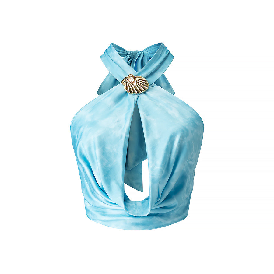 Womens Halter Crop Top | Sleek Cutout, Backless & Sleeveless | noémi