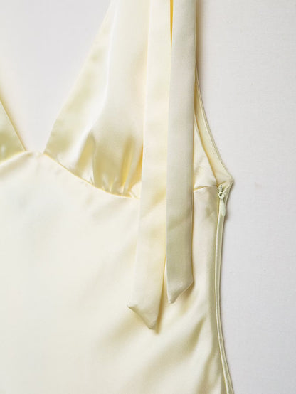 Women Satin Midi Dress | Bowknot Detail | noémi