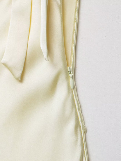 Women Satin Midi Dress | Bowknot Detail | noémi