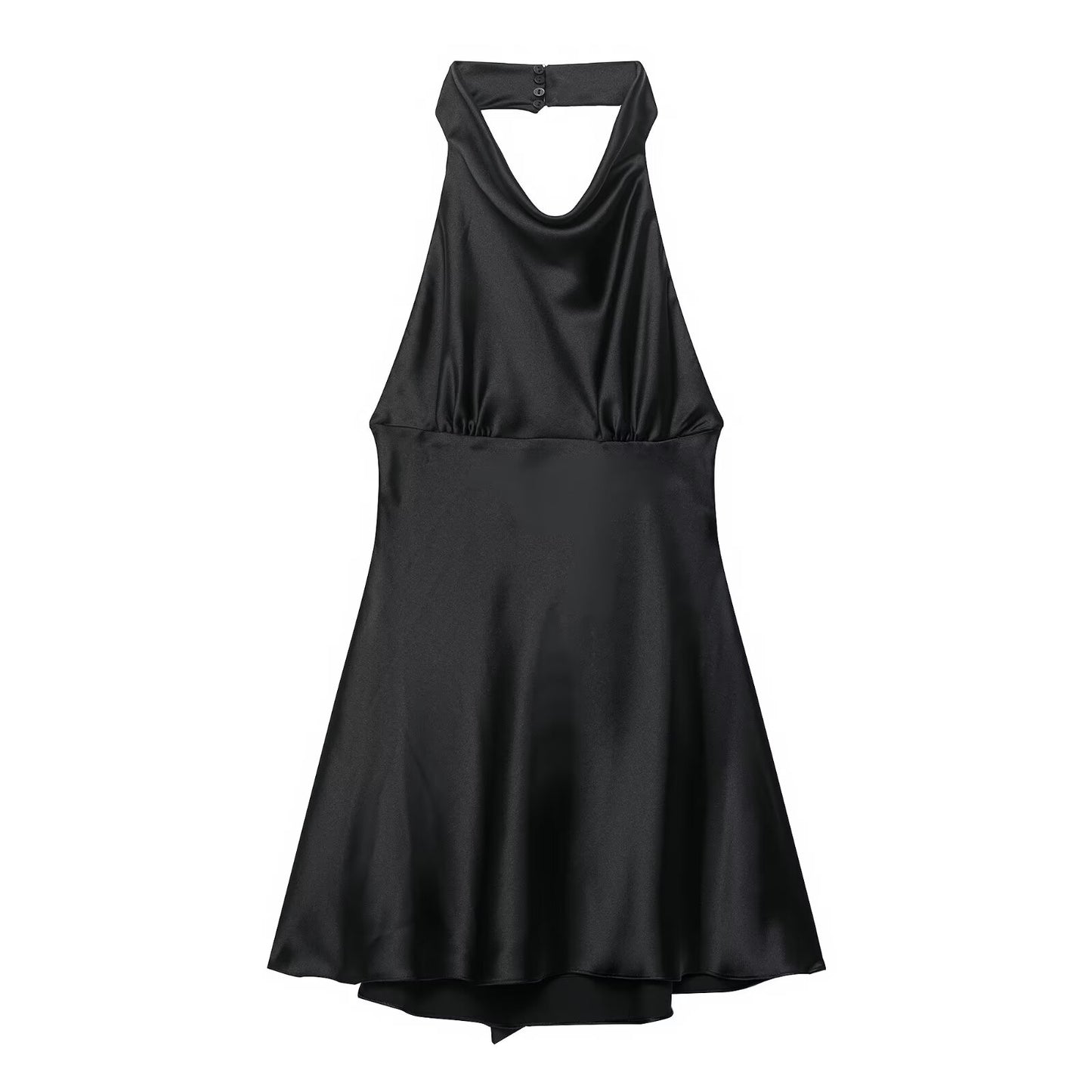 Womens Silk Satin Halter Mini Dress | noémi