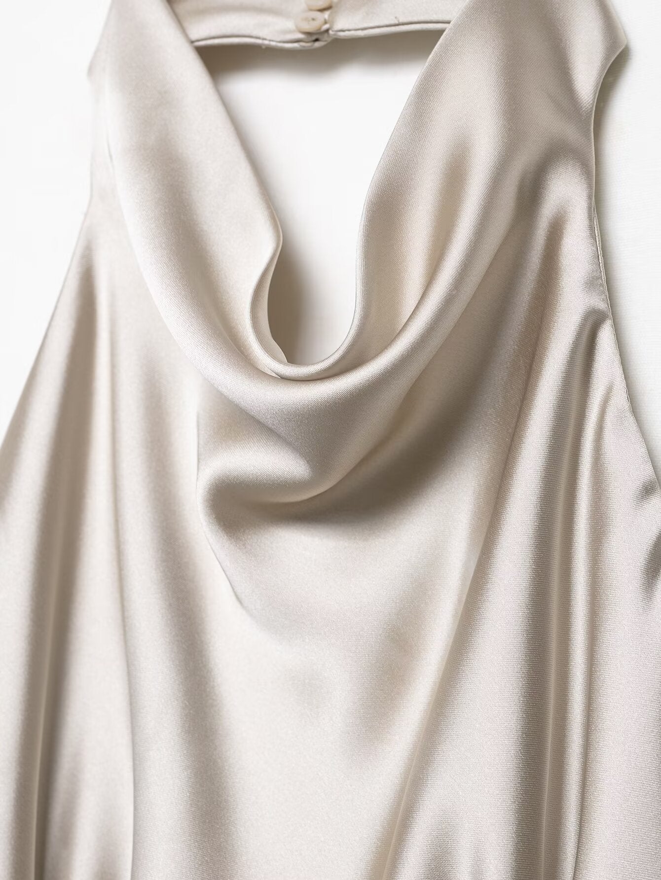 Womens Silk Satin Halter Mini Dress | noémi