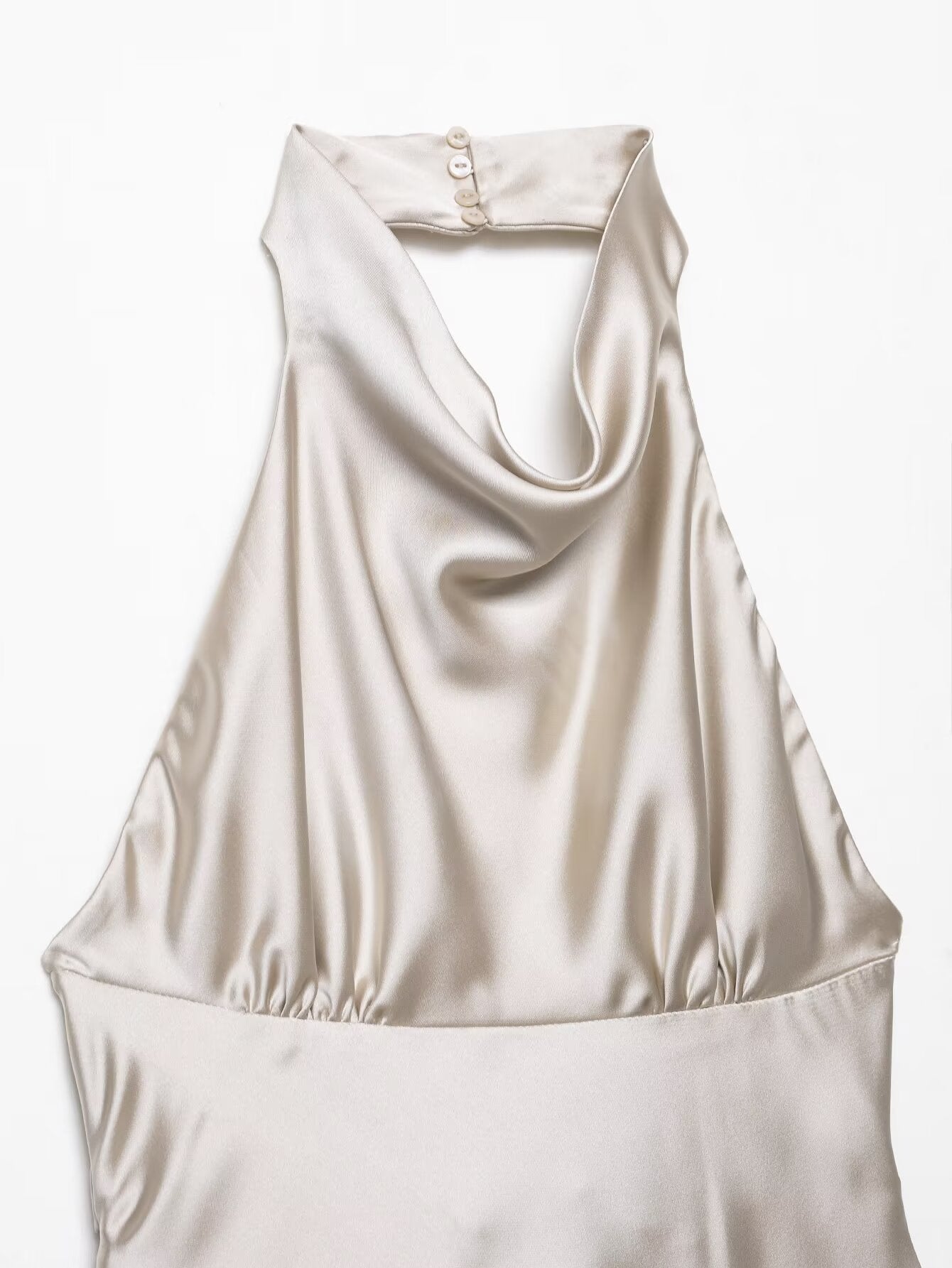 Womens Silk Satin Halter Mini Dress | noémi