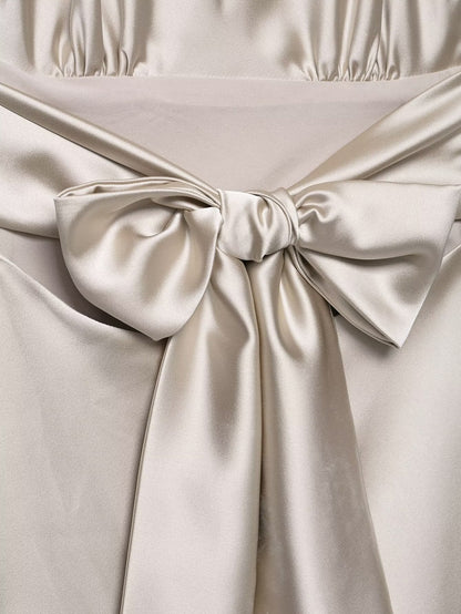 Womens Silk Satin Halter Mini Dress | noémi