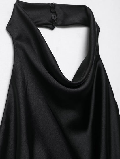 Womens Silk Satin Halter Mini Dress | noémi