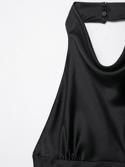 Womens Silk Satin Halter Mini Dress | noémi