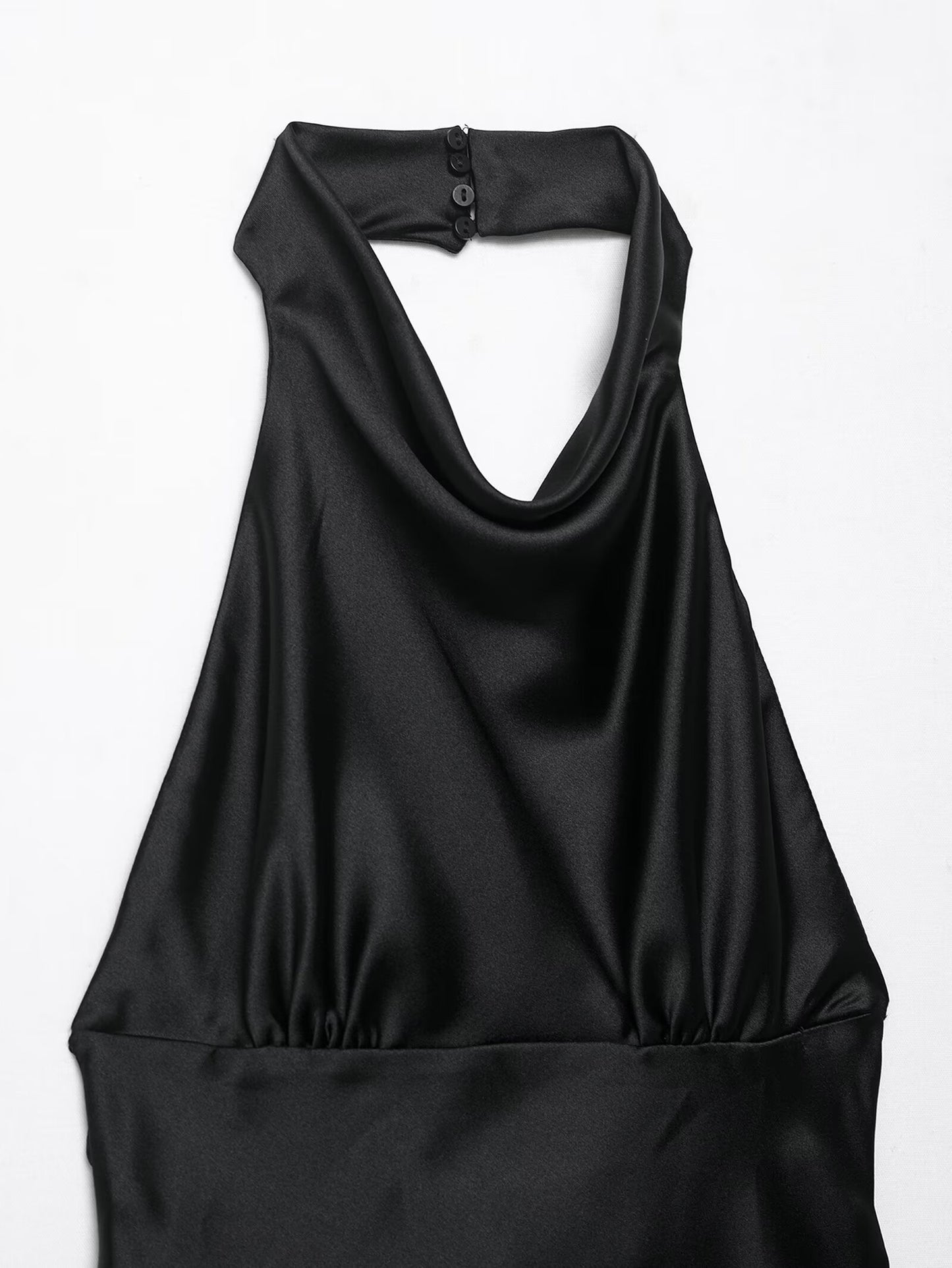 Womens Silk Satin Halter Mini Dress | noémi