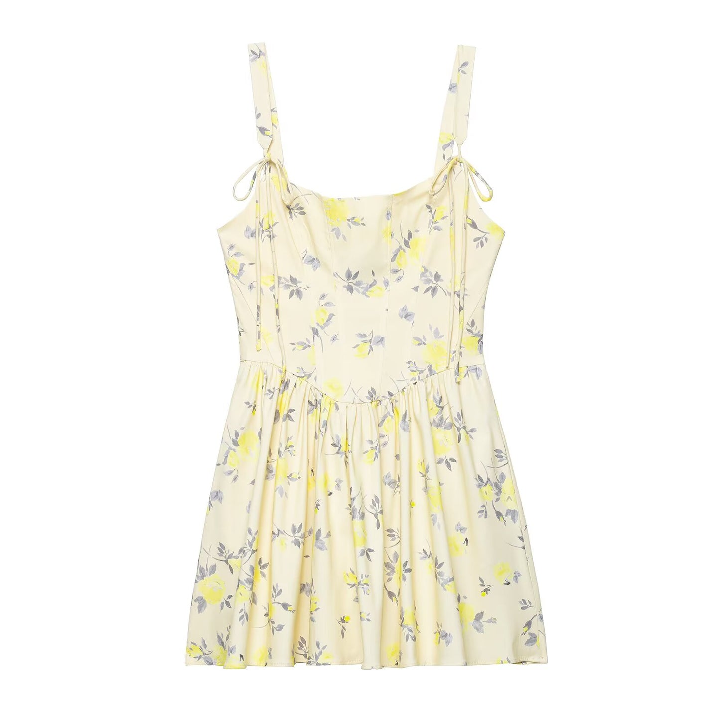 Womens Floral Poplin Strap Short Dress | noémi