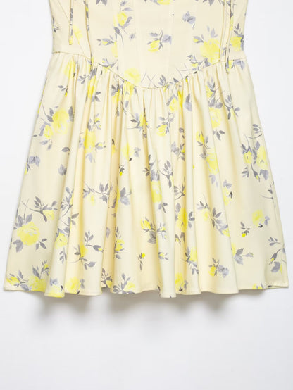 Womens Floral Poplin Strap Short Dress | noémi