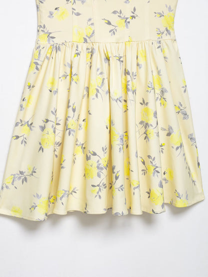 Womens Floral Poplin Strap Short Dress | noémi