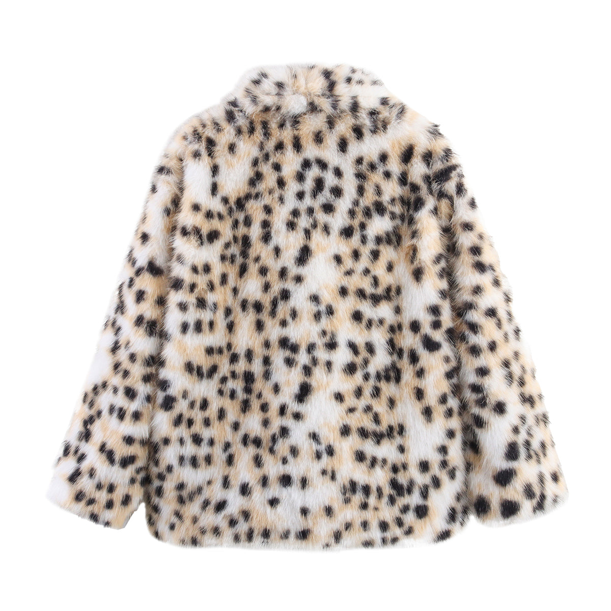 Leopard Print Faux Fur Coat | Oversized Winter Jacket with Plush Collar, Animal Print | noémi