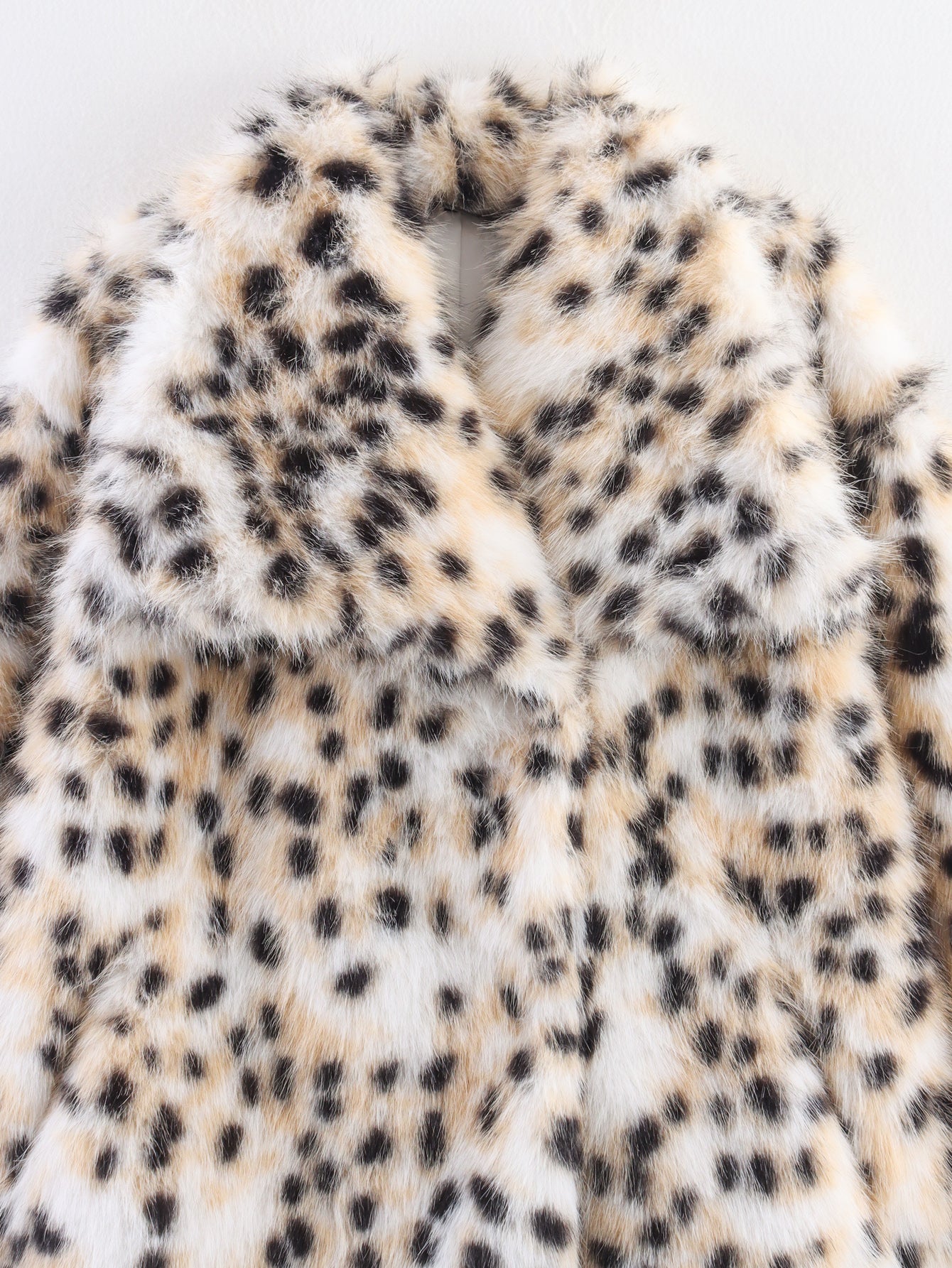 Leopard Print Faux Fur Coat | Oversized Winter Jacket with Plush Collar, Animal Print | noémi