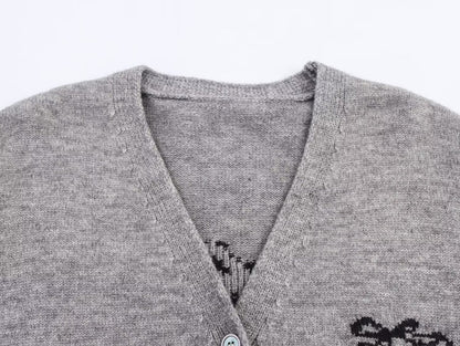 Womens Bow Ribbon Sweater | Loose Fit, Stylish Jacquard Knit | noémi