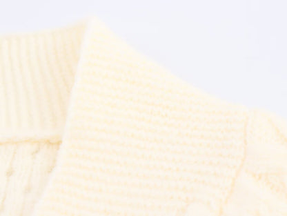 Womens Beaded Knit Cardigan | Pearl Detailing, Statement Buttons, Cream | noémi