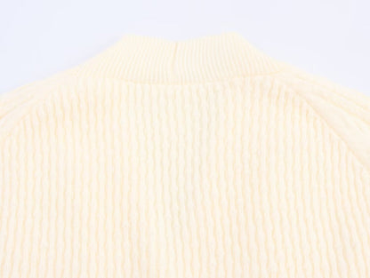 Womens Beaded Knit Cardigan | Pearl Detailing, Statement Buttons, Cream | noémi