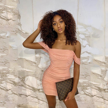 Off Neck Mesh Sling Sheath Dress With Slim Fit For Women | noémi