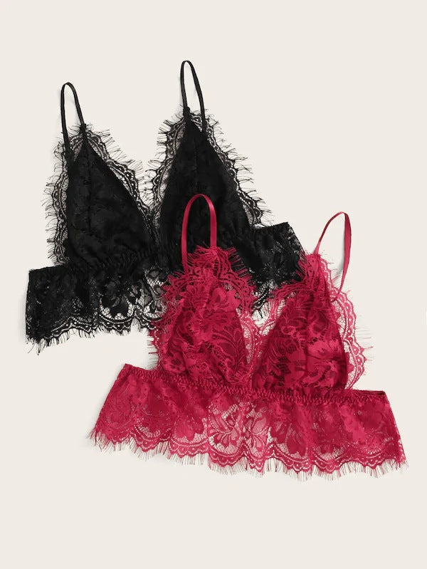 Mulberry Silk Triangle Cup Wireless Bra with Criss Cross Straps | noémi