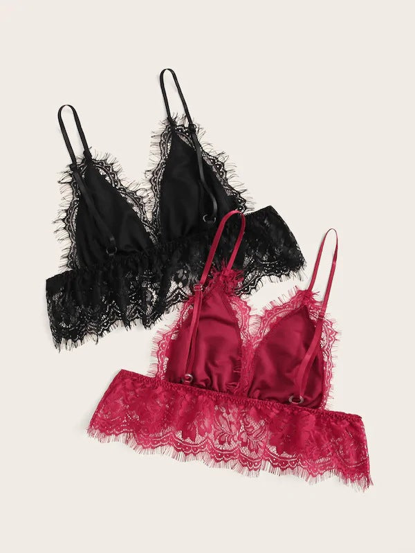 Mulberry Silk Triangle Cup Wireless Bra with Criss Cross Straps | noémi